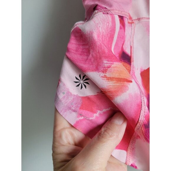 Athleta Printed Run With It 3.5" Running Shorts Women's Size S Pink Floral - Picture 3 of 5